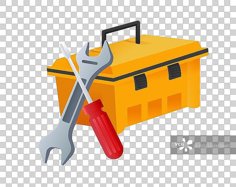 工人工具扳手改锥工具箱图片素材