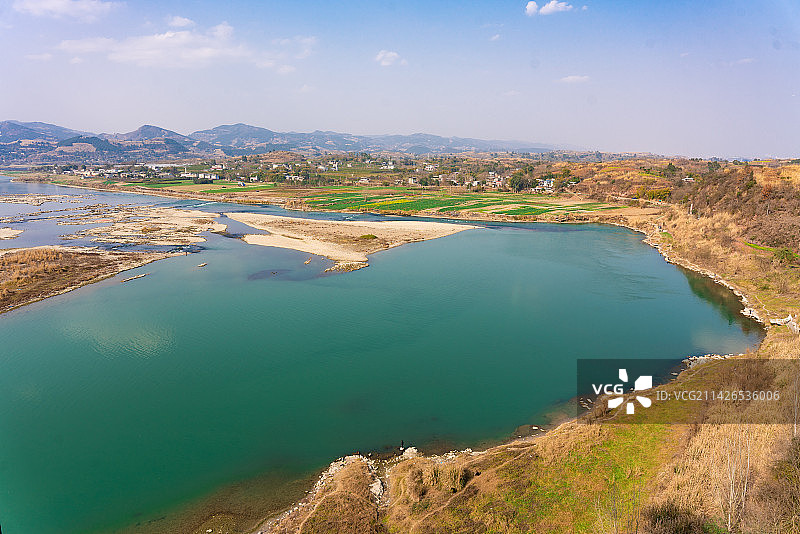 河流弯曲河道曲折纹理图片素材