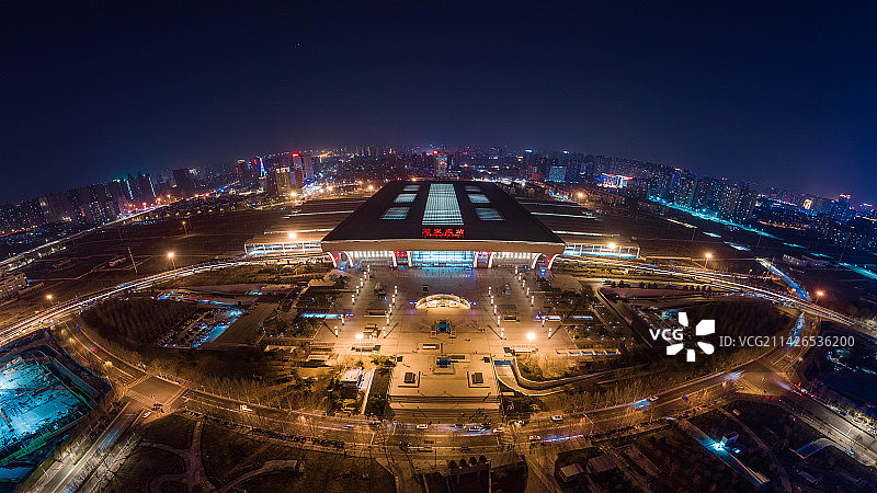 石家庄站夜景图片素材
