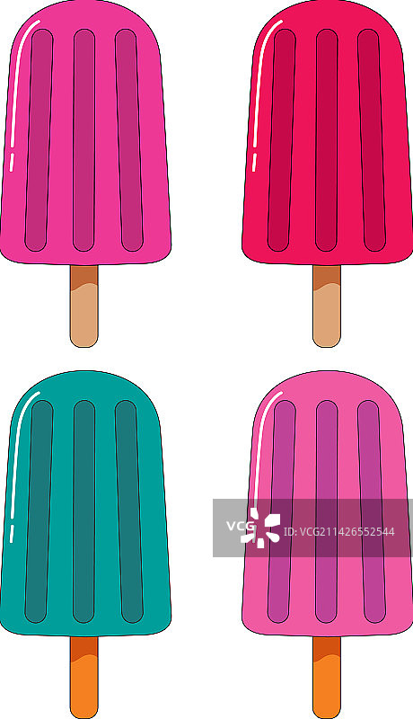 不同的冰棒棍集合图片素材