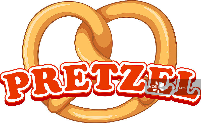 带有文字的椒盐卷饼面包，适用于banner或海报图片素材