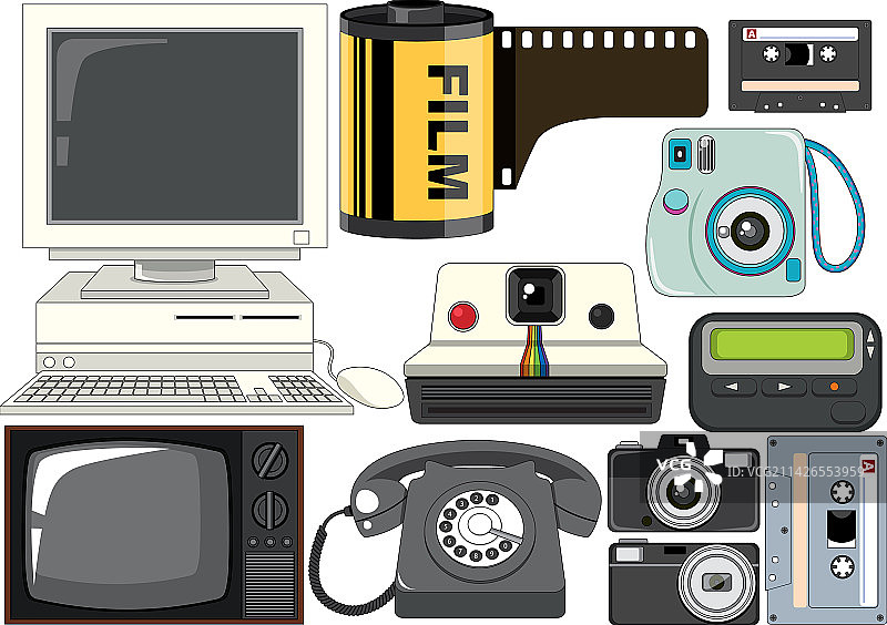 复古物品和电子设备图片素材