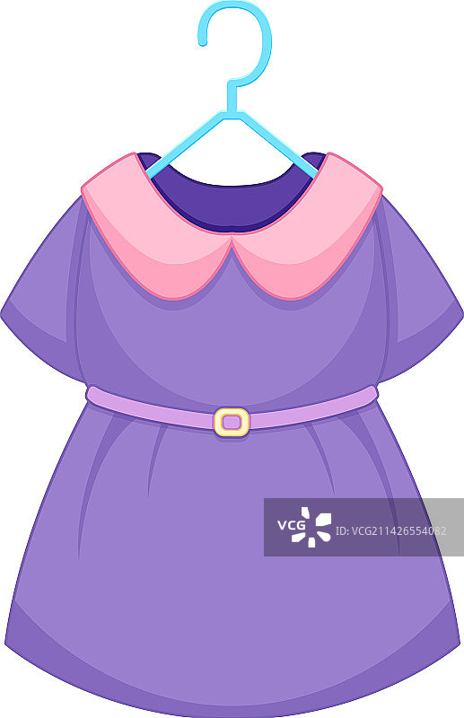挂在衣架上的可爱女孩连衣裙图片素材