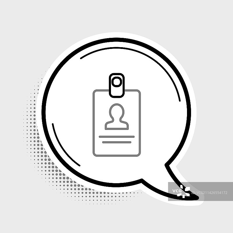 灰色背景的线性身份识别徽章图标图片素材