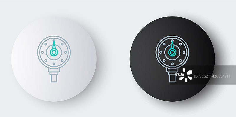 灰色背景上的线条发动机油量表图标图片素材