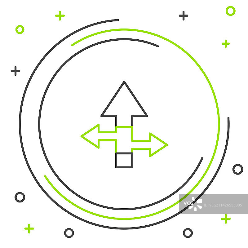 白色背景上的线条箭头图标图片素材