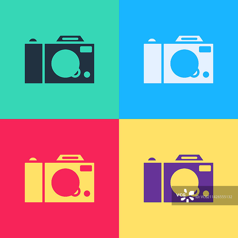 波普艺术照相机彩色图标图片素材