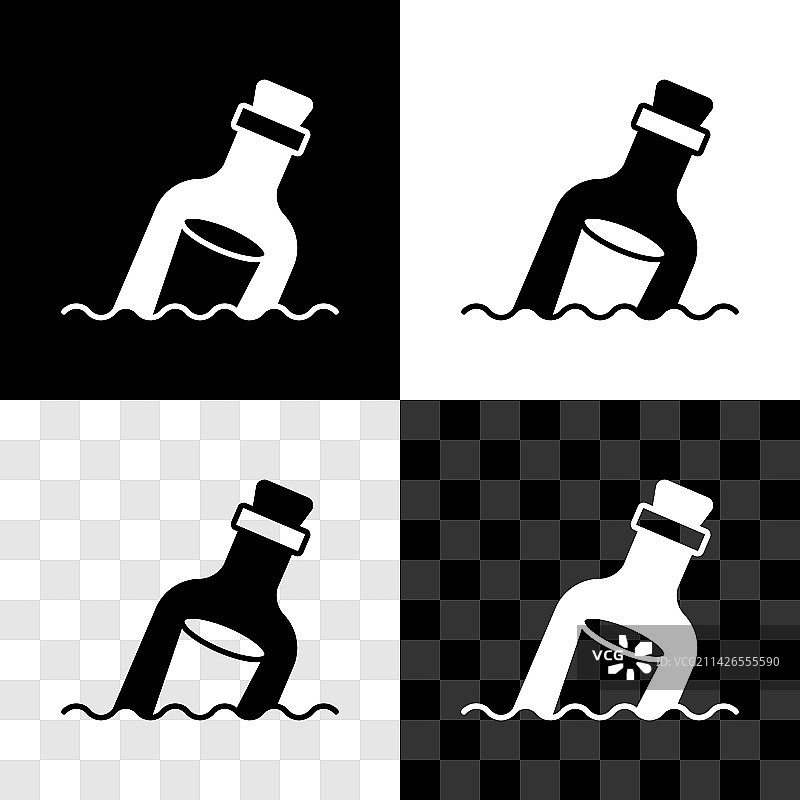 水中漂流瓶留言图标合集图片素材