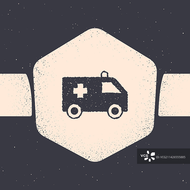 复古救护车和急救车图标图片素材