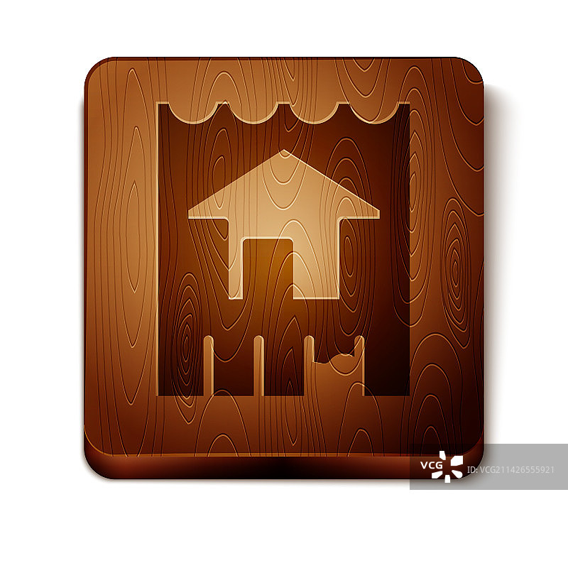 白色背景上孤立的棕色房子图标图片素材