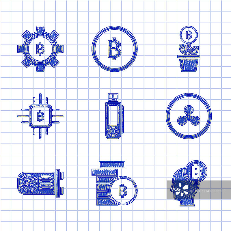 USB闪存盘加密货币比特币图片素材