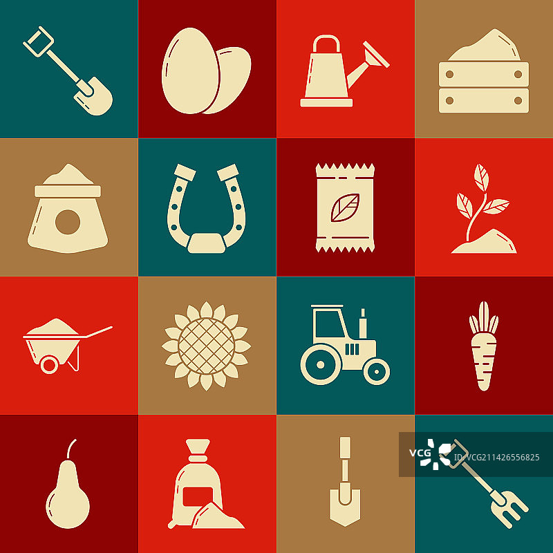 成套花园耙子胡萝卜苗洒水壶素材图片素材