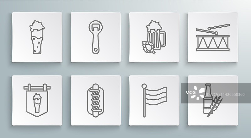 街边招牌与一杯啤酒图片素材