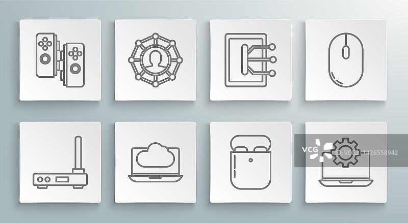 线路路由器和Wi-Fi信号项目团队图片素材