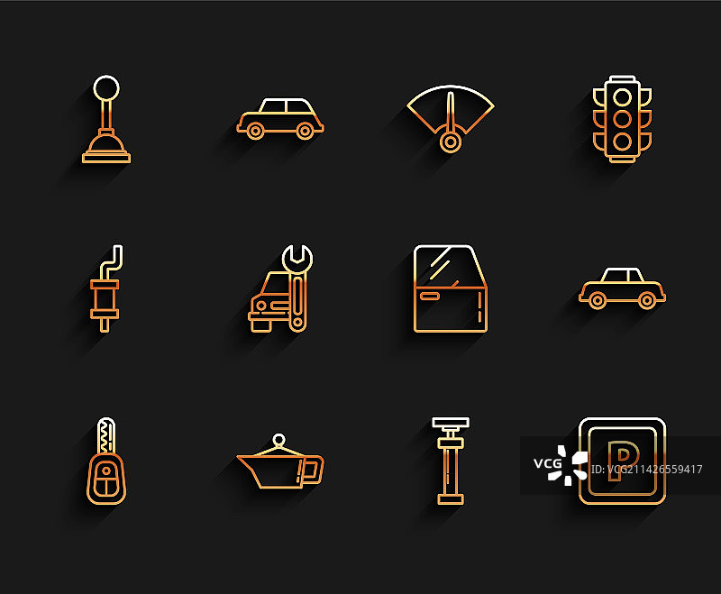 带遥控器汽车钥匙油箱图标图片素材
