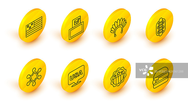 汉堡与美国独立日六角星图片素材