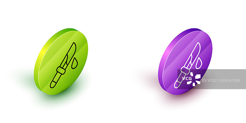 2.5D线条血刀图标图片素材