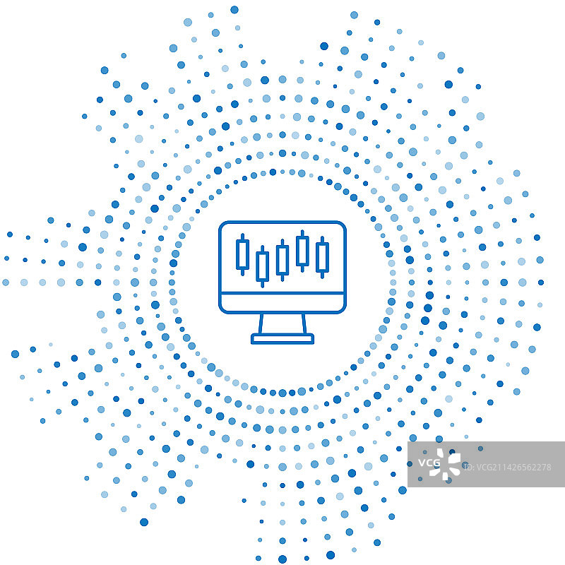 蓝色线条股票市场增长电脑图片素材