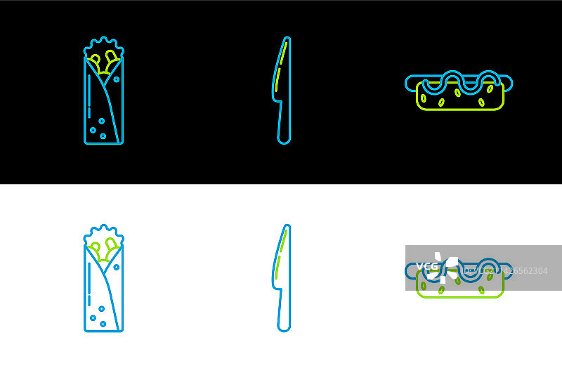 芥末热狗三明治土耳其烤肉组合图片素材
