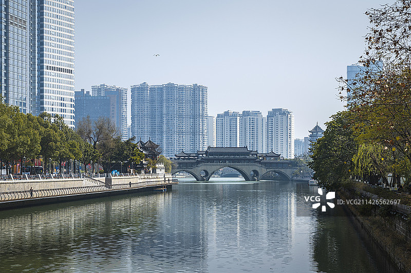 成都标志性建筑安顺廊桥图片素材