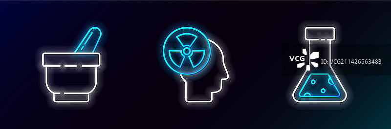 试管烧瓶化学研钵线条图片素材