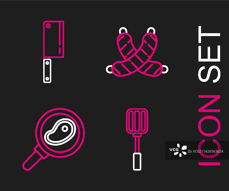 铲子牛排肉在煎锅里图片素材