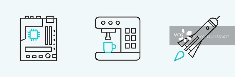 喷火火箭、主板线条组合图片素材