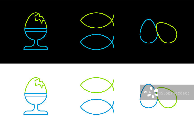 支架上的复活节彩蛋和小鸡图片素材