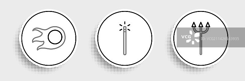 海王星三叉戟火球和魔法棒图案图片素材
