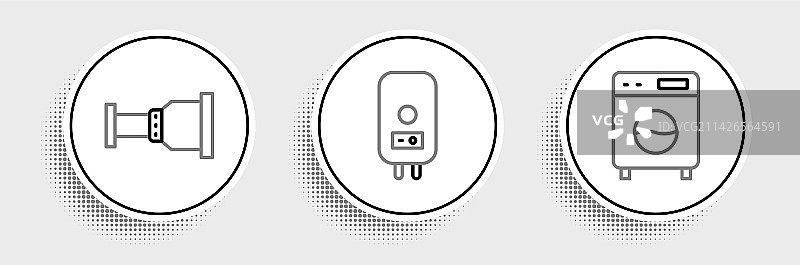 成套管线垫圈、管件和电锅炉图片素材