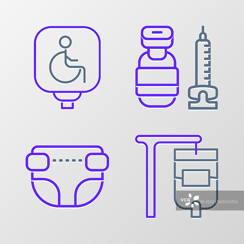 输液袋成人纸尿裤注射器元素图片素材