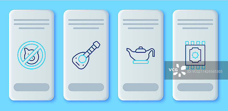 琉特琴油灯禁止猪肉传统套餐图片素材