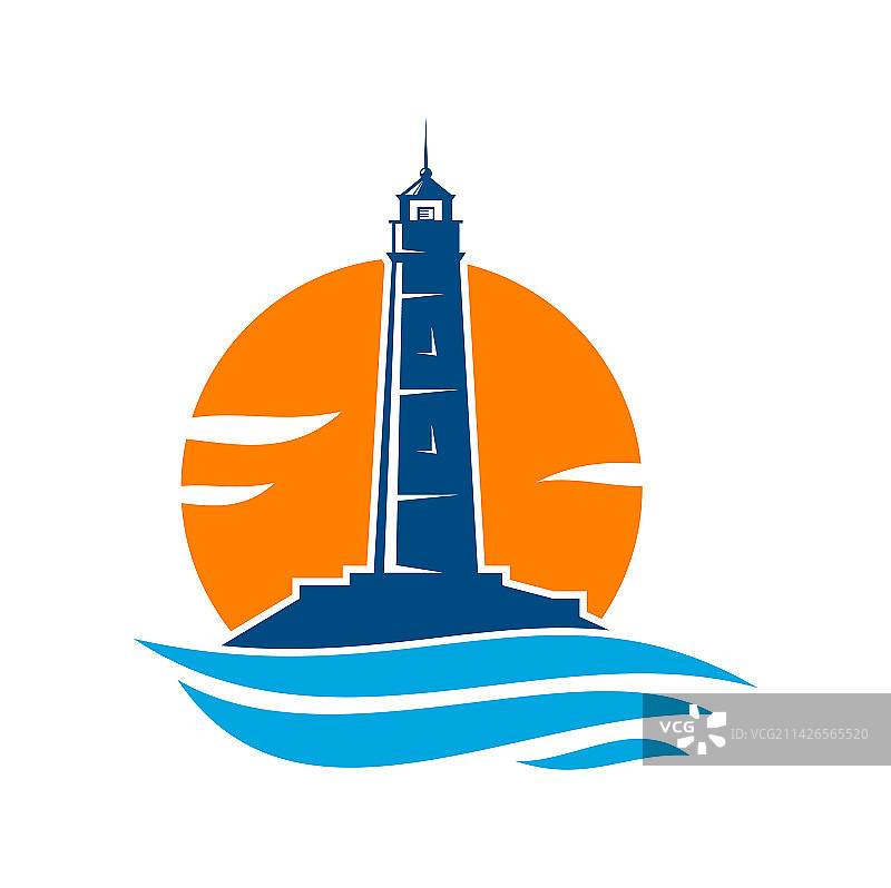 灯塔或信标塔剪影图标图片素材