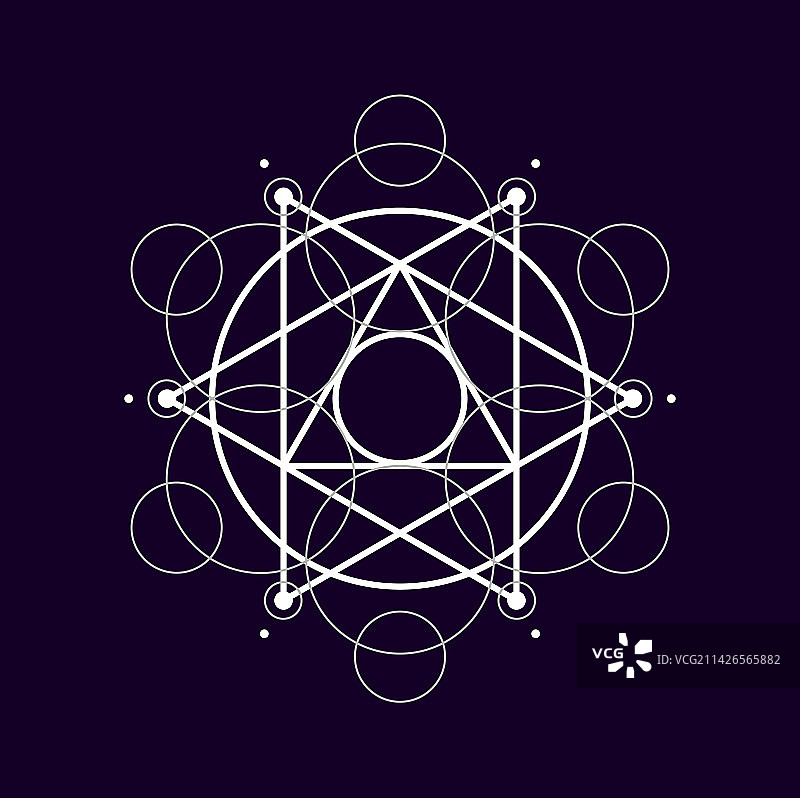 魔法几何形状的神秘神圣符号图片素材