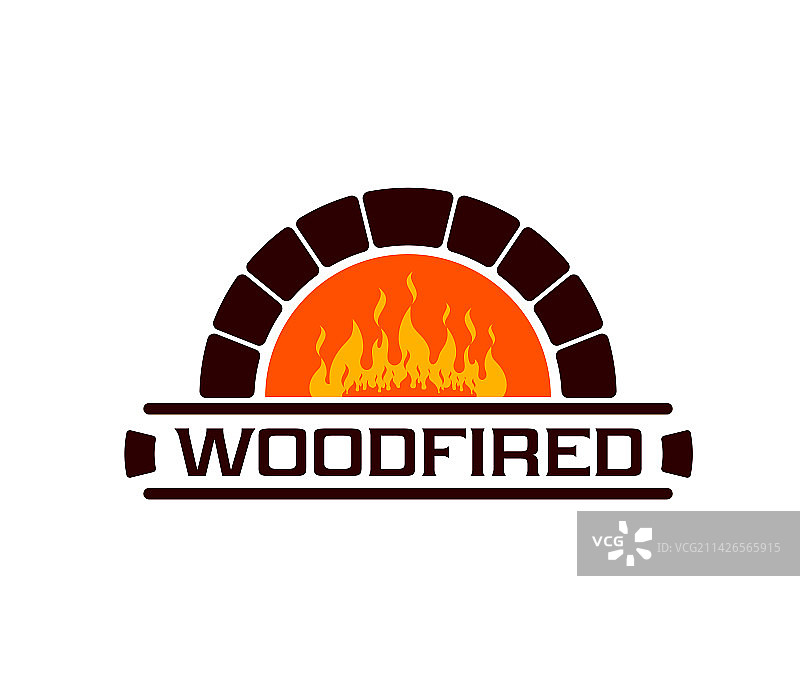 壁炉木柴烟囱比萨店烤箱图标图片素材