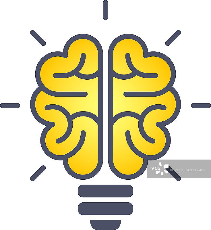 大脑灯泡图标创意头脑风暴图片素材