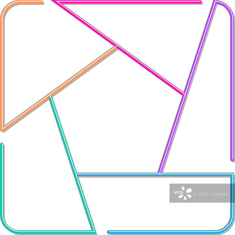 彩色细线五边形信息图模板图片素材