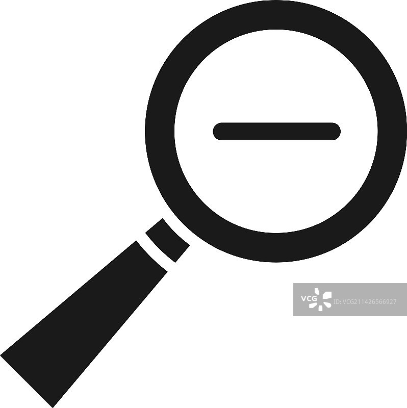 缩小图标黑色放大镜符号图片素材