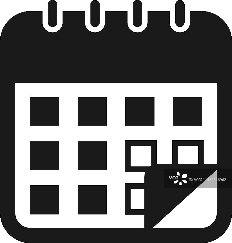 日历图标日期黑色符号计划标志图片素材