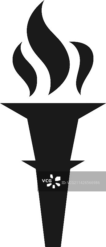 燃烧的火炬图标体育成功黑色符号图片素材