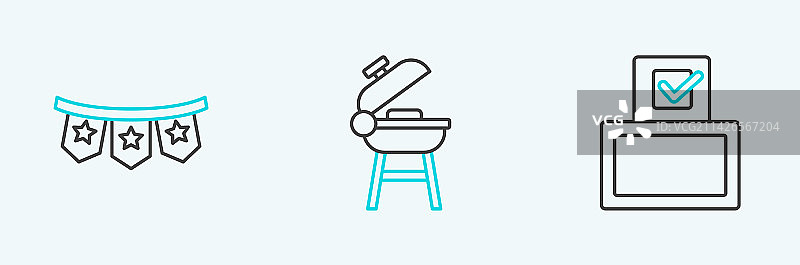 投票箱嘉年华彩旗图片素材