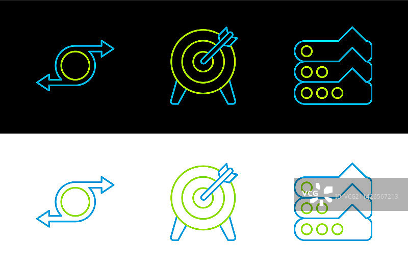 图表、箭头与目标线条组合图片素材
