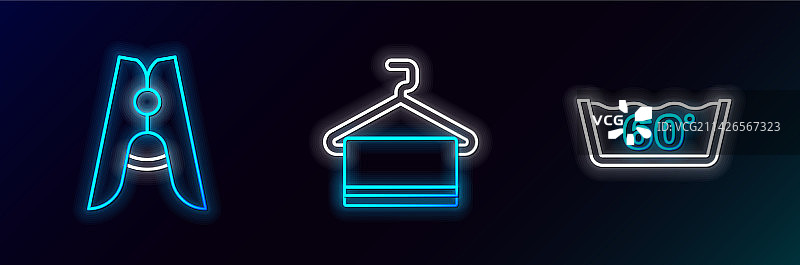 直线温度洗涤晾衣夹毛巾图片素材