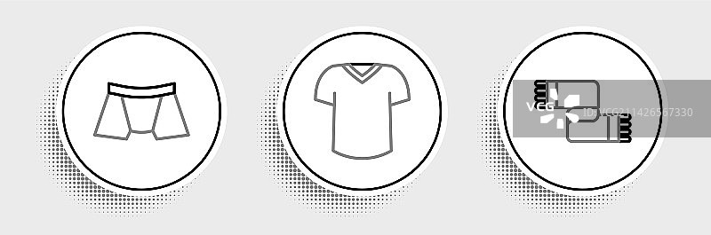 冬季围巾男士内裤和T恤图片素材