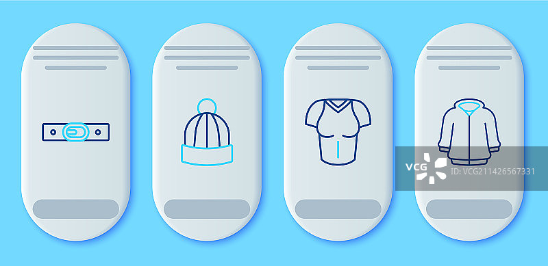 冬季帽子、T恤、腰带和连帽衫图案图片素材