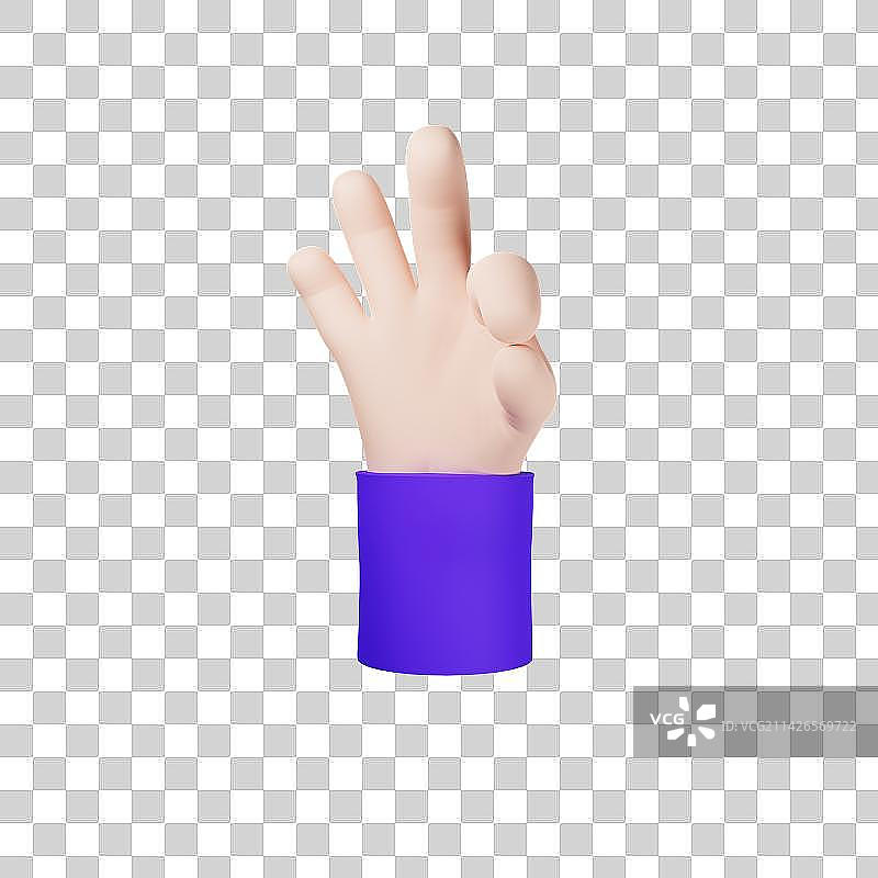 3D渲染手势模型图片素材