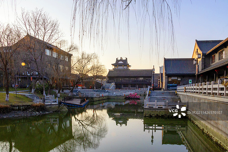 盐城盐镇水街景色图片素材