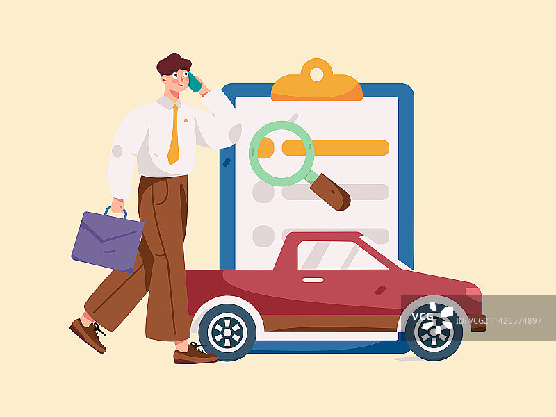 为汽车购买保险扁平人物矢量概念运营手绘插画图片素材