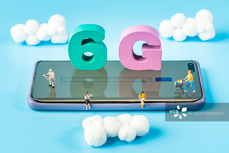 6G网络云阅读看新闻网络购物创意微缩景观图片素材