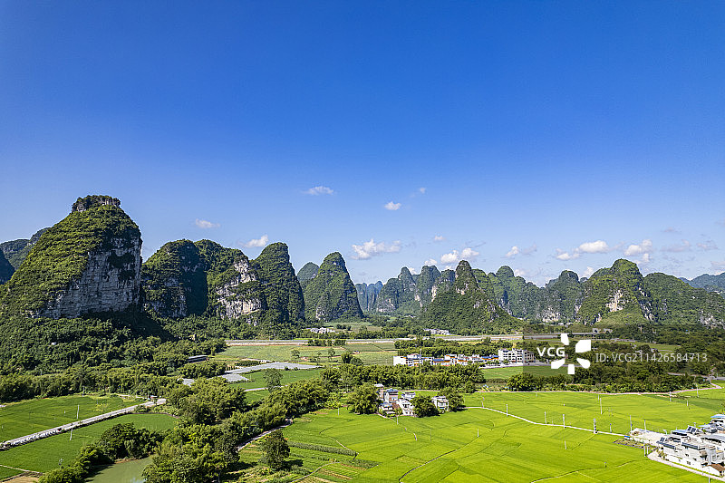 航拍明仕田园图片素材